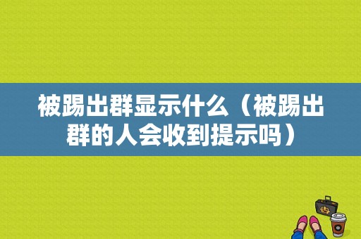 被踢出群显示什么（被踢出群的人会收到提示吗）