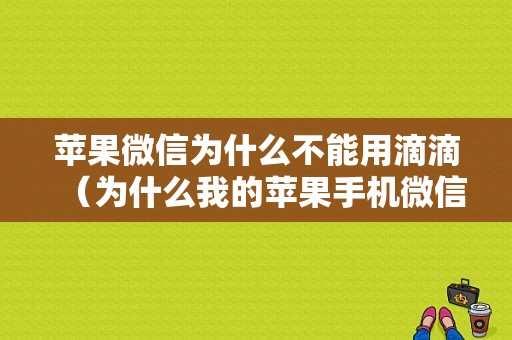 苹果微信为什么不能用滴滴（为什么我的苹果手机微信用不了滴滴）