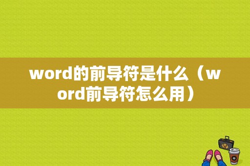 word的前导符是什么（word前导符怎么用）