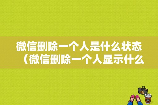 微信删除一个人是什么状态（微信删除一个人显示什么）