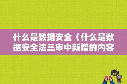 什么是数据安全（什么是数据安全法三审中新增的内容）