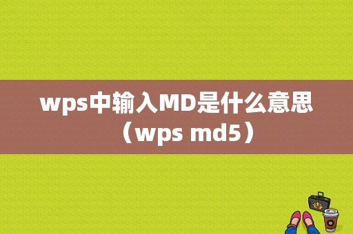 wps中输入MD是什么意思（wps md5）