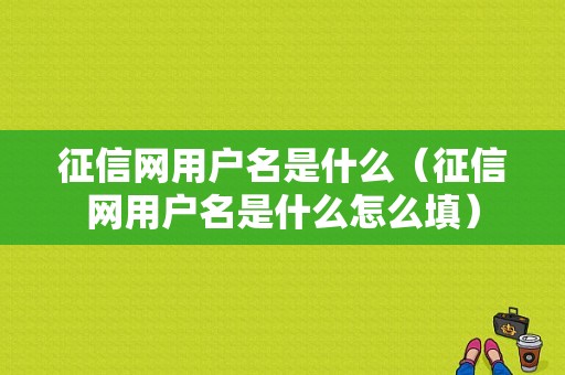 征信网用户名是什么（征信网用户名是什么怎么填）