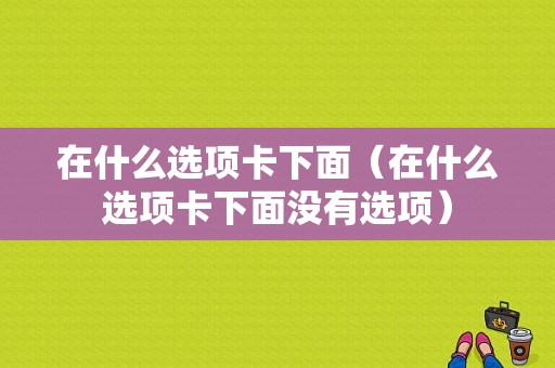 在什么选项卡下面（在什么选项卡下面没有选项）