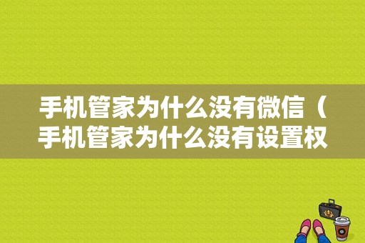 手机管家为什么没有微信（手机管家为什么没有设置权限）