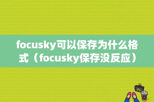 focusky可以保存为什么格式（focusky保存没反应）