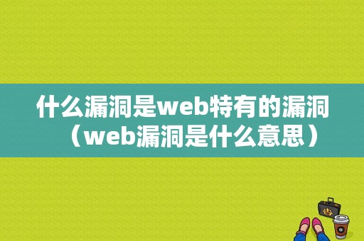 什么漏洞是web特有的漏洞（web漏洞是什么意思）