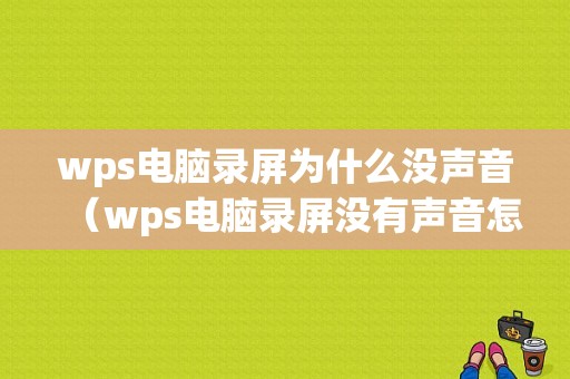 wps电脑录屏为什么没声音（wps电脑录屏没有声音怎么办）